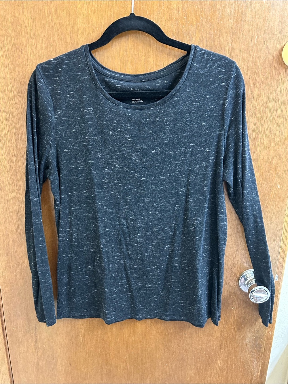A New Day Heathered Black Long Sleeve Top
